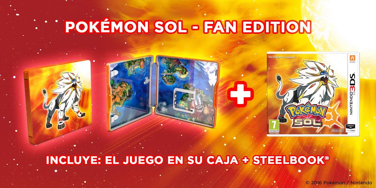 Pokémon Sol y Luna ~ fan edition con steelbook exclusivo