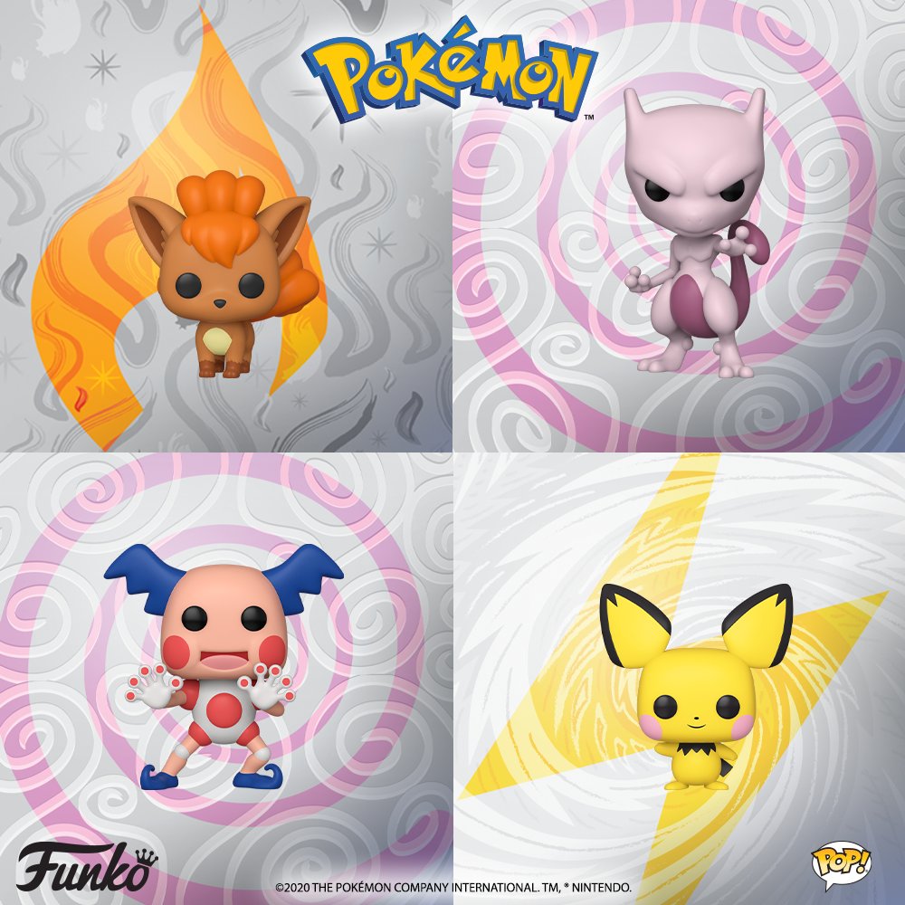 Funkos de Vulpix, Mr. Mime, Mewtwo y Pichu