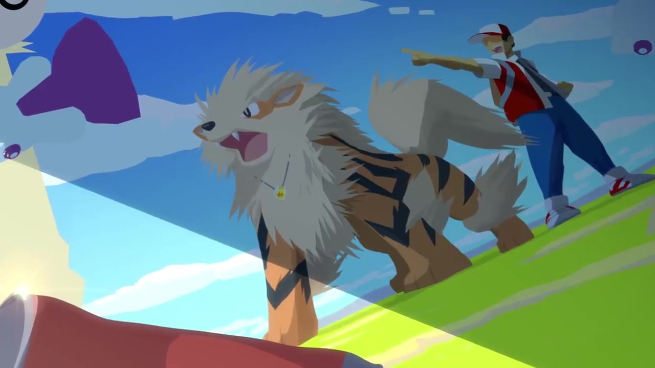 ¡Pancham el héroe! (POKÉTOON) Rojo (Red) y Arcanine