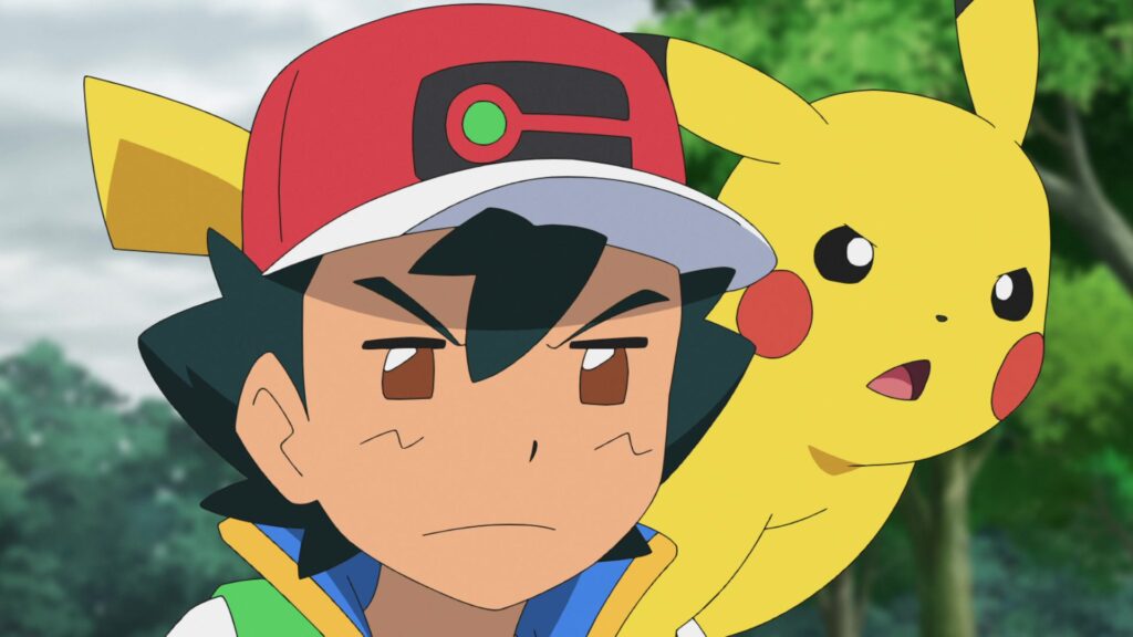 Ash y Pikachu observan atentamente
