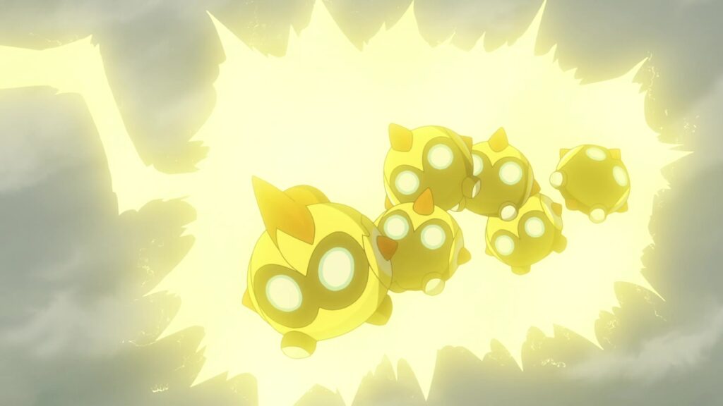 Pikachu usa Rayo contra Falinks