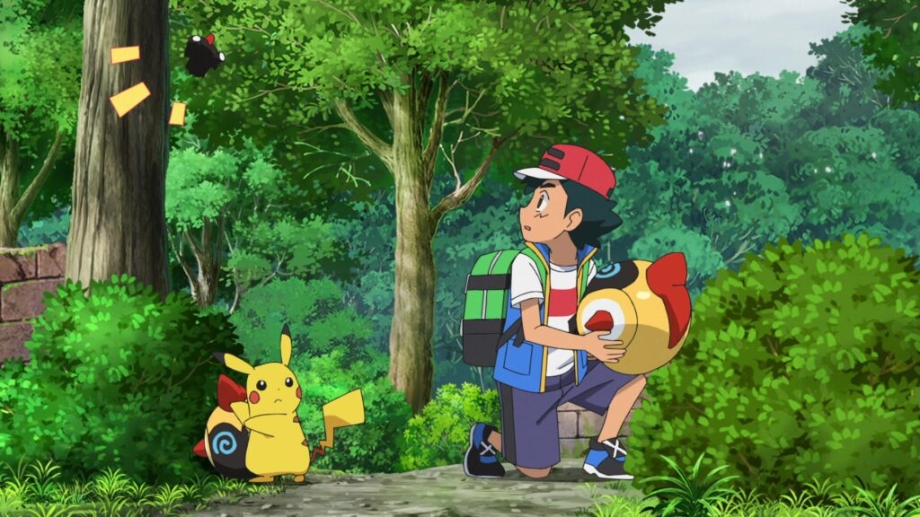 Ash, Pikachu y Falinks