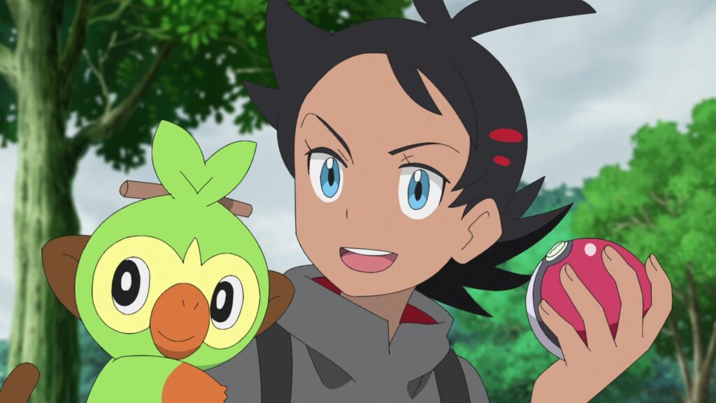 Episodio 73 Viajes Pokémon Goh, Grookey y Falinks capturado