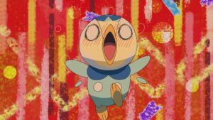 Episodio 74 Viajes Pokémon Piplup tras comer comida caliente