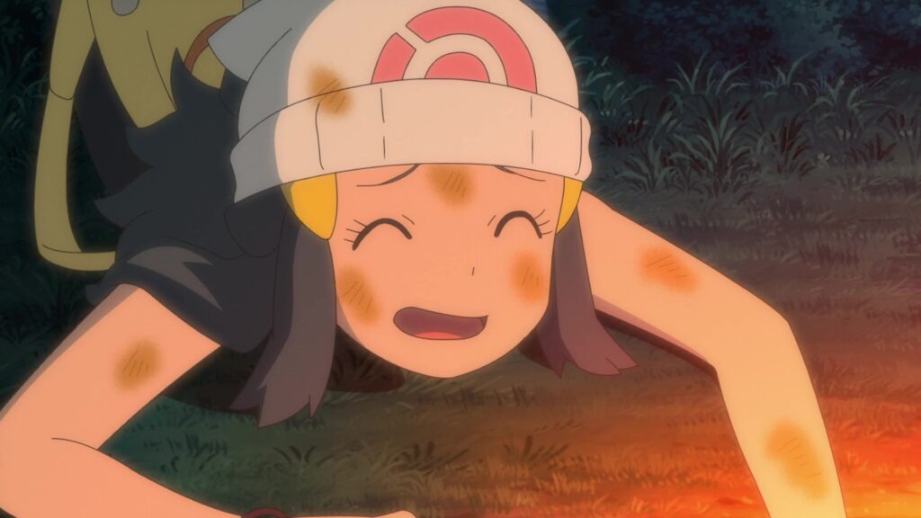 Episodio 74 Viajes Pokémon Maya se tropieza y cae al suelo