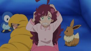 Episodio 74 Viajes Pokémon Chloe despeinada
