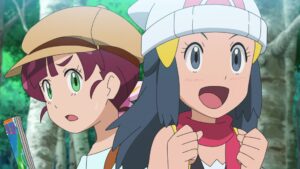 Episodio 74 Viajes Pokémon Chloe y Maya en el bosque