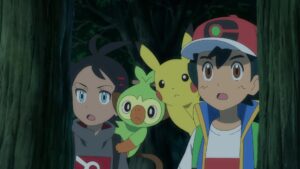 Episodio 75 Viajes Pokémon Ash y Goh con Pikachu y Grookey