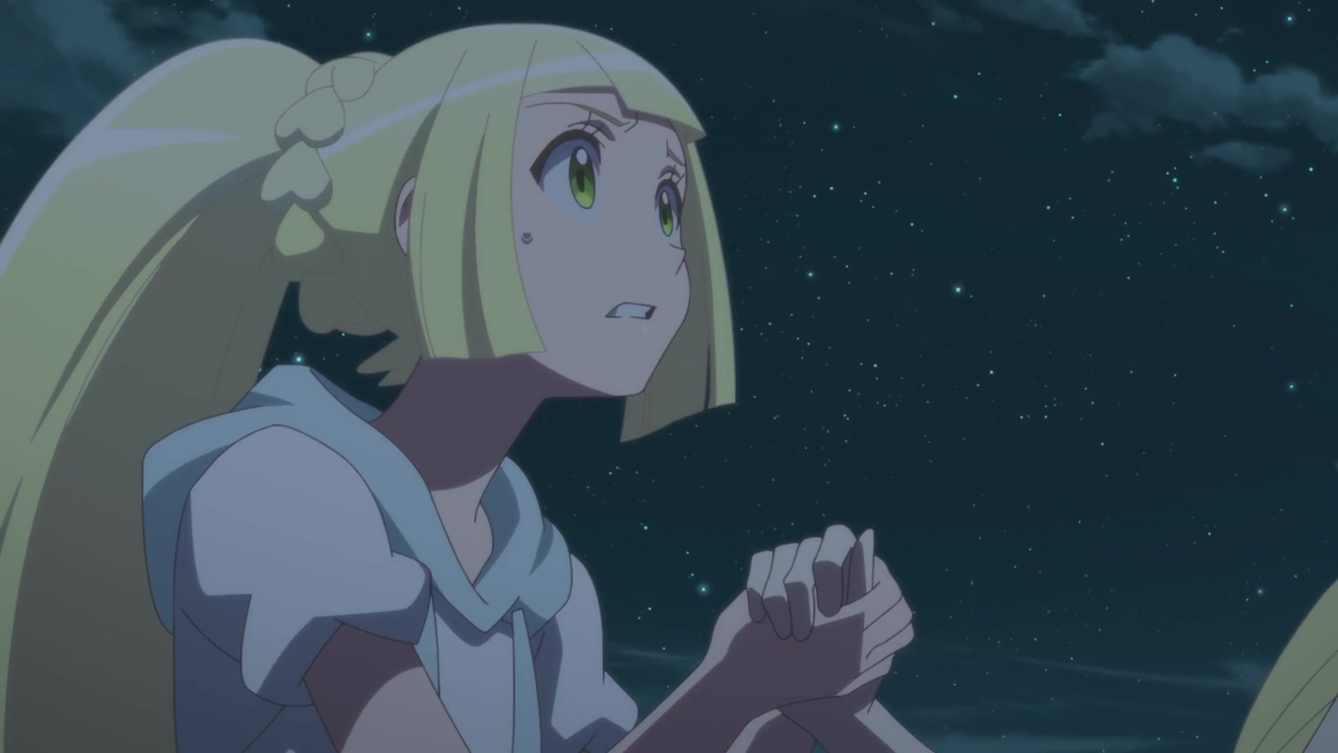 Evoluciones Pokémon: El eclipse (Alola) Lylia le da la mano a su madre