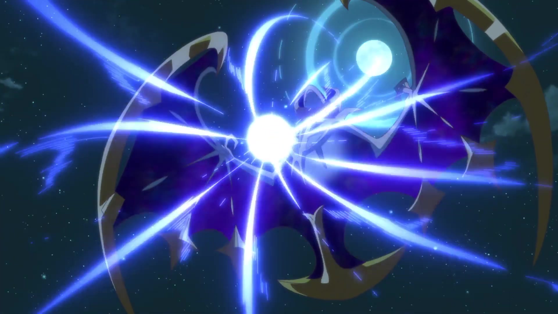 Evoluciones Pokémon: El eclipse (Alola) Lunala usando Rayo Umbrío