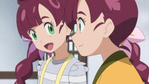 Episodio 79 Viajes Pokémon Haruhi y Chloe hablando