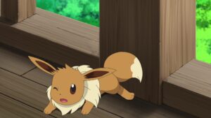Episodio 79 Viajes Pokémon Eevee es golpeada por Katsuki