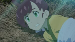 Episodio 79 Viajes Pokémon Chloe retenida por el Disparo Demora del Ariados de Katsuki