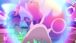 Episodio 79 Viajes Pokémon Espeon de Haruhi utilizando Espejo