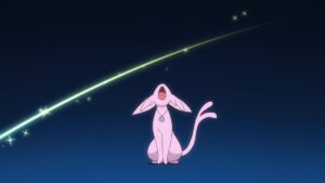 Episodio 79 Viajes Pokémon Espeon de Haruhi usa Deseo