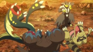 Episodio 80 Viajes Pokémon Urshifu usa Azote Torrencial