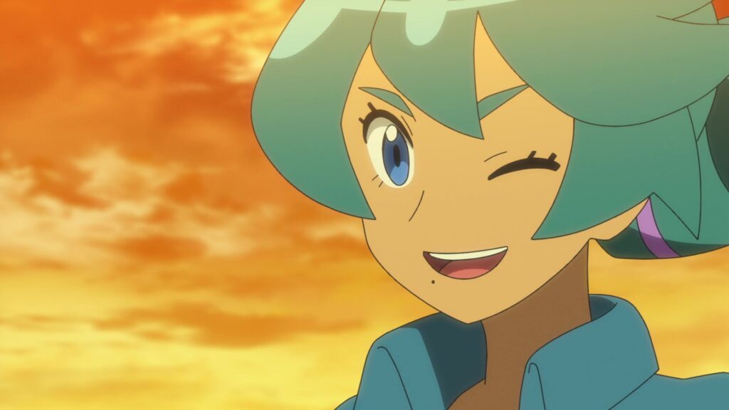 Episodio 80 Viajes Pokémon Asahi guiñando un ojo