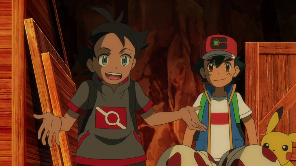 Episodio 80 Viajes Pokémon Goh Ash y Pikachu rescatan los Huevos de Larvesta