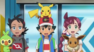 Episodio 81 Viajes Pokémon Ash Pikachu Goh Grookey Chloe Eevee