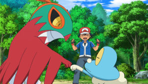 TV Pokémon: Ash explora selvas y bosques Hawlucha y Froakie