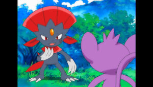 TV Pokémon: Ash explora selvas y bosques Weawile contra Aipom