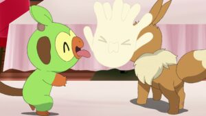 Episodio 82 Viajes Pokémon Grookey lame a Milcery