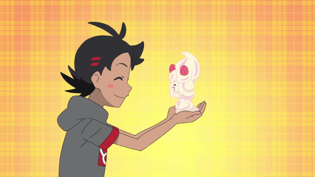 Episodio 82 Viajes Pokémon Alcremie y Goh se saludan
