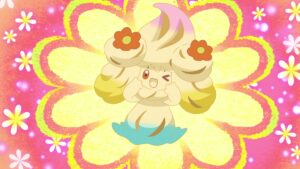Episodio 82 Viajes Pokémon Alcremie de Tres Sabores con Confite Flor