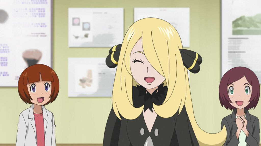 Episodio 83 Viajes Pokémon Cintia sonríe
