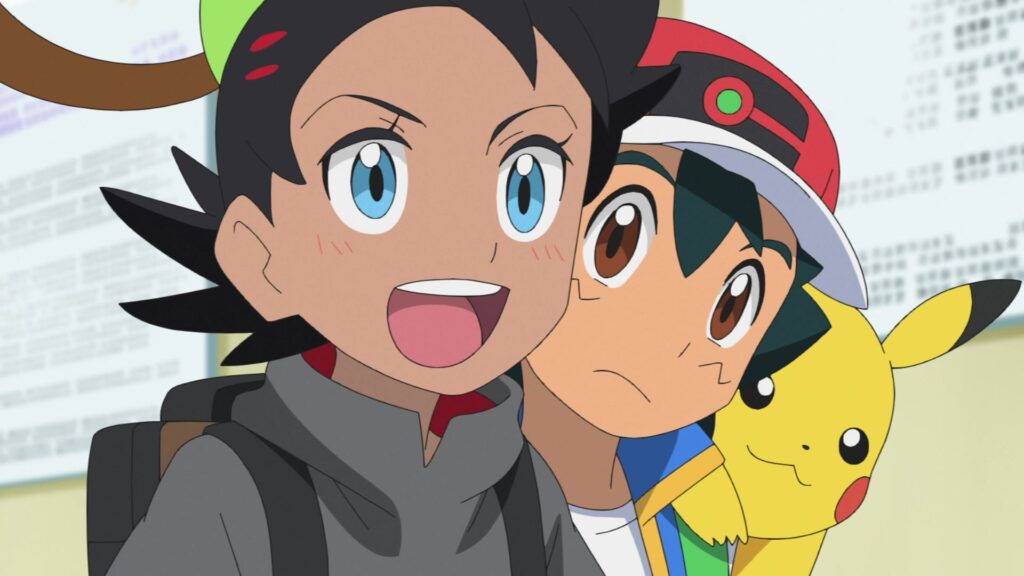Episodio 83 Viajes Pokémon Goh emocionado por conocer a Cintia la Campeona de Sinnoh