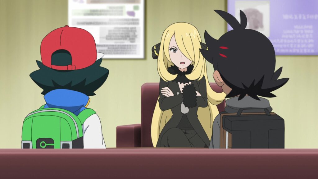 Episodio 83 Viajes Pokémon Cintia habla con Ash y con Goh
