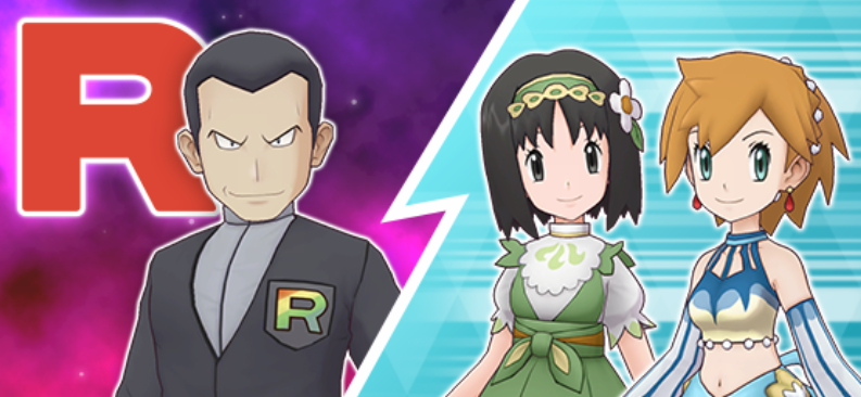Pokémon Masters EX Giovanni del Team Rocket, Erika y Misty con Traje S
