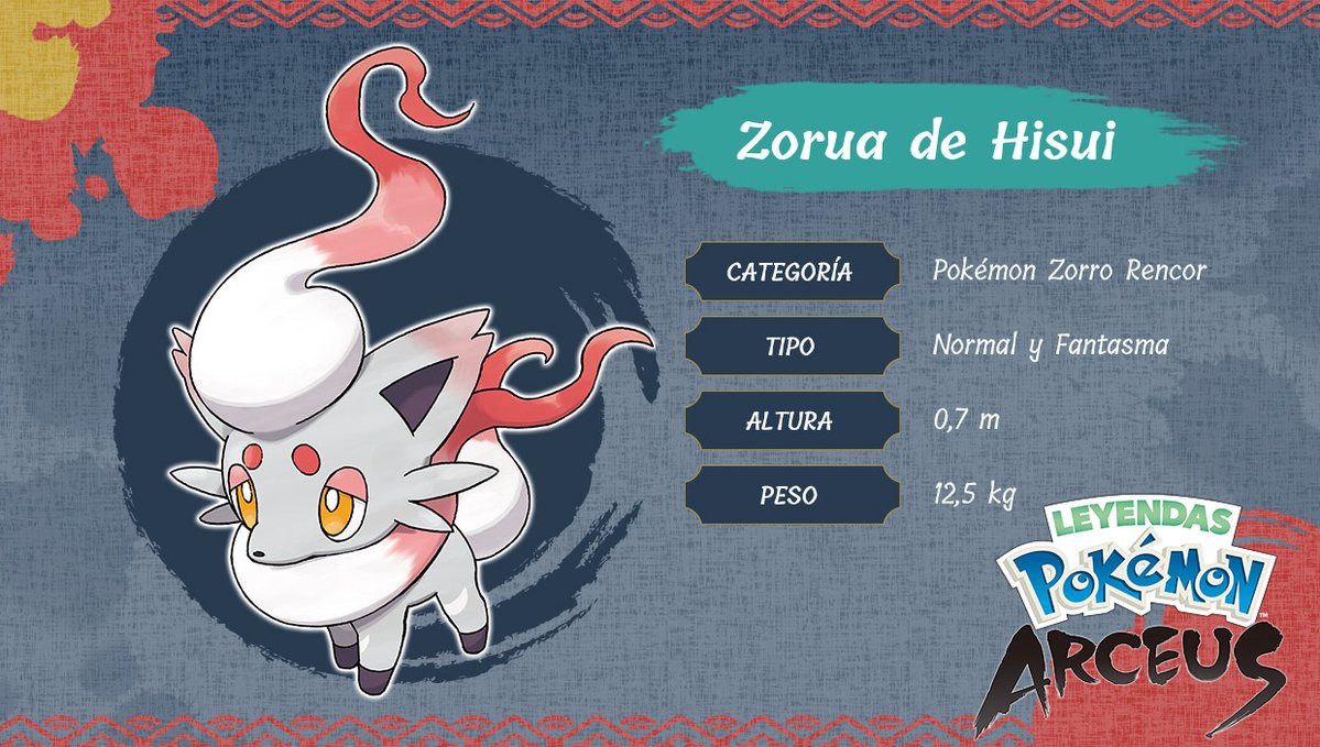 ¡Zorua y Zoroark de Hisui revelados! Zorua datos Zorro Rencor