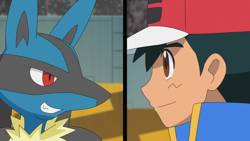 Episodio 85 Viajes Pokémon Lucario y Ash se guardan la Megaevolución para el final