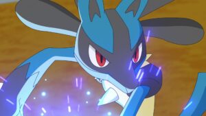 Episodio 85 Viajes Pokémon Lucario prepara una Esfera Aural