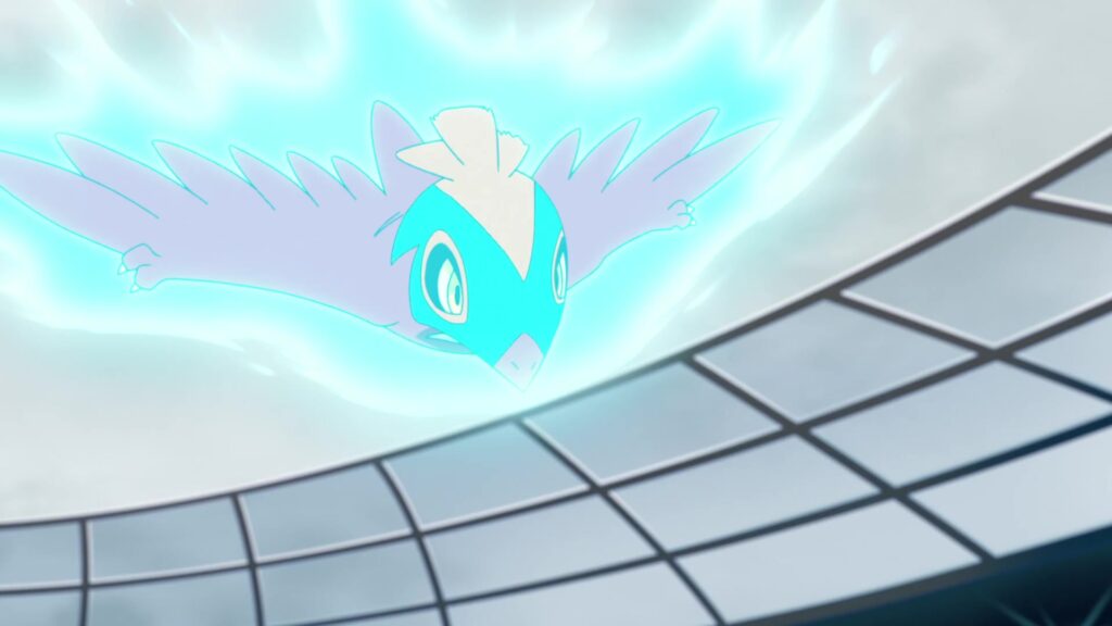 Episodio 85 Viajes Pokémon Hawlucha de Judith usando Ataque Aéreo