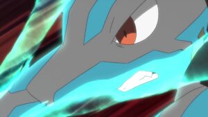 Episodio 86 Viajes Pokémon Metaláser del Mega-Lucario de Ash