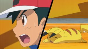 Episodio 86 Viajes Pokémon Pikachu de Ash es derrotado por Grapploct
