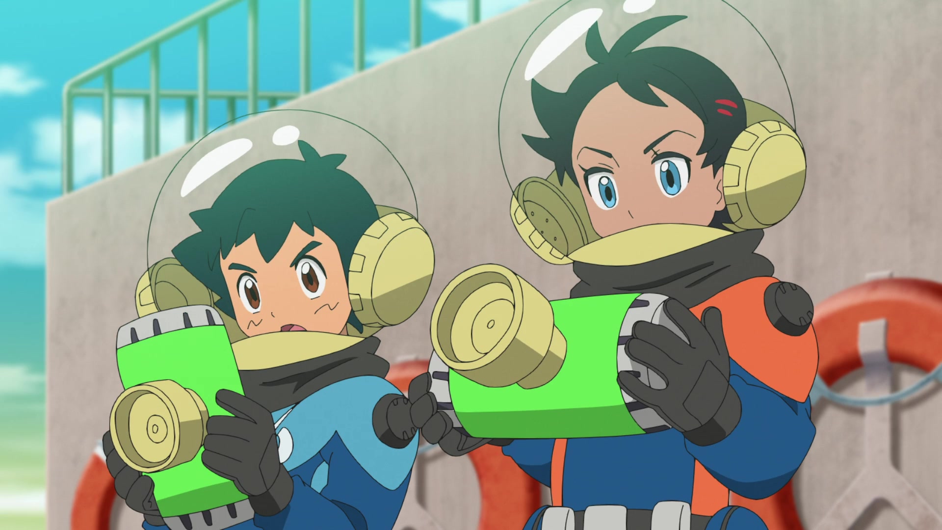 Episodio 88 Viajes Pokémon Ash y Goh Equipo de Buceo Hoenn