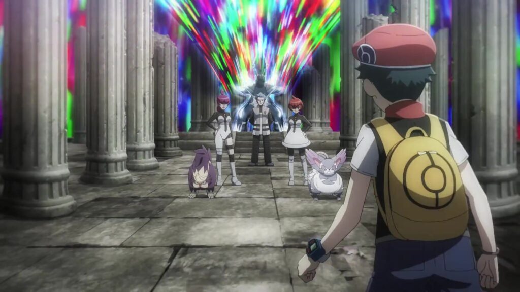 Evoluciones Pokémon EP5: El rival (Sinnoh) Equipo Galaxia en las Columnas Lanza