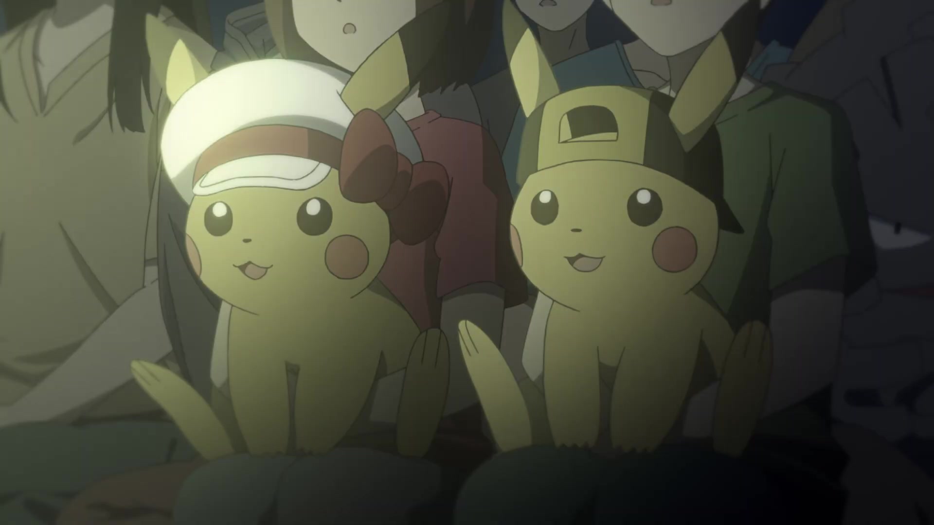 Evoluciones Pokémon EP7: El espectáculo (Johto) Pikachu con gorros de Eco y Lira
