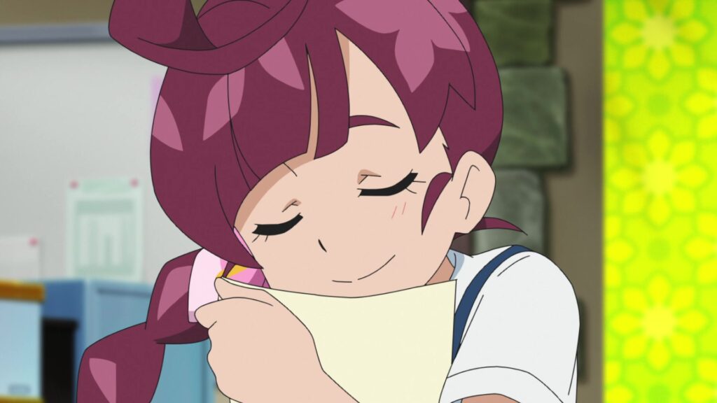Episodio 87 Viajes Pokémon Chloe abraza la carta de su amiga Regina