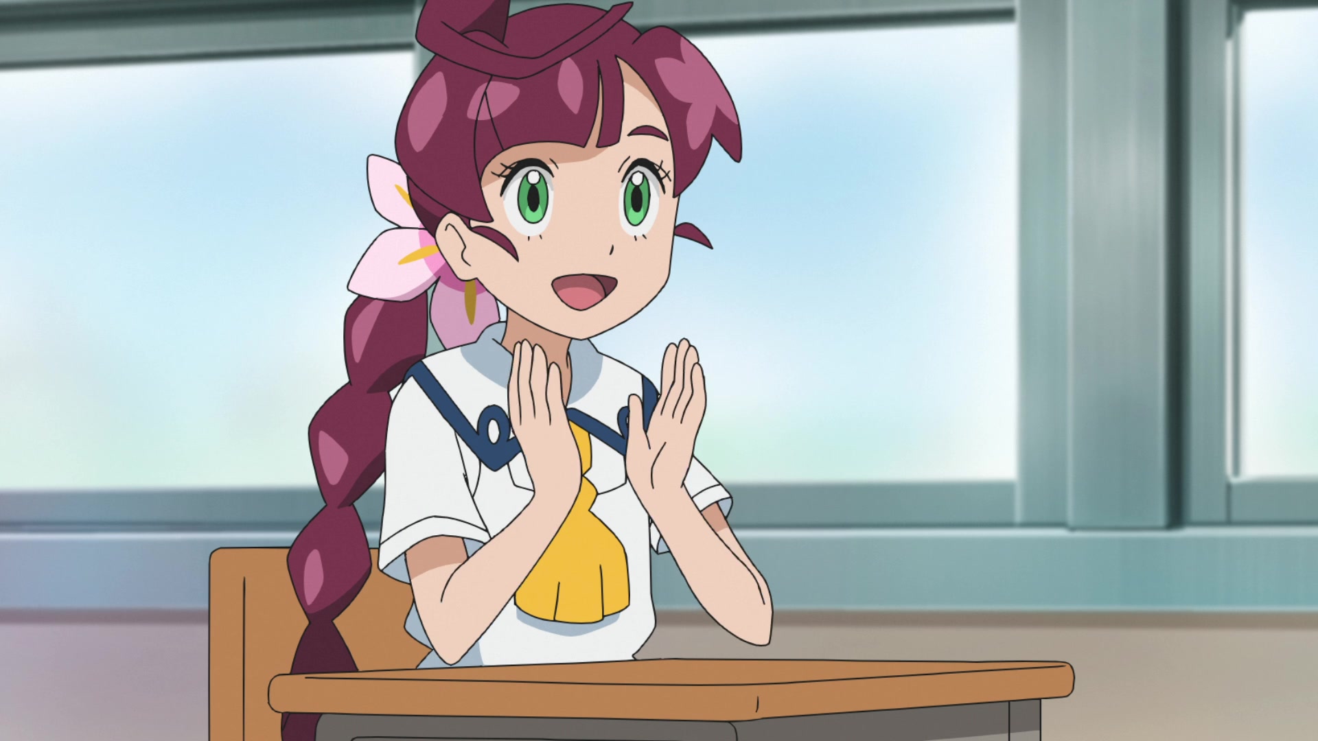 Episodio 87 Viajes Pokémon Chloe aplaude la exposición de Goh sobre su amistad con Ash