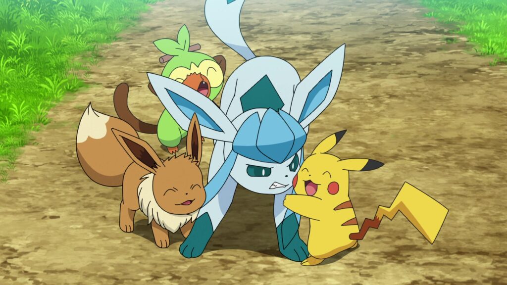 Episodio 87 Viajes Pokémon Glaceon, Eevee, Pikachu y Grookey
