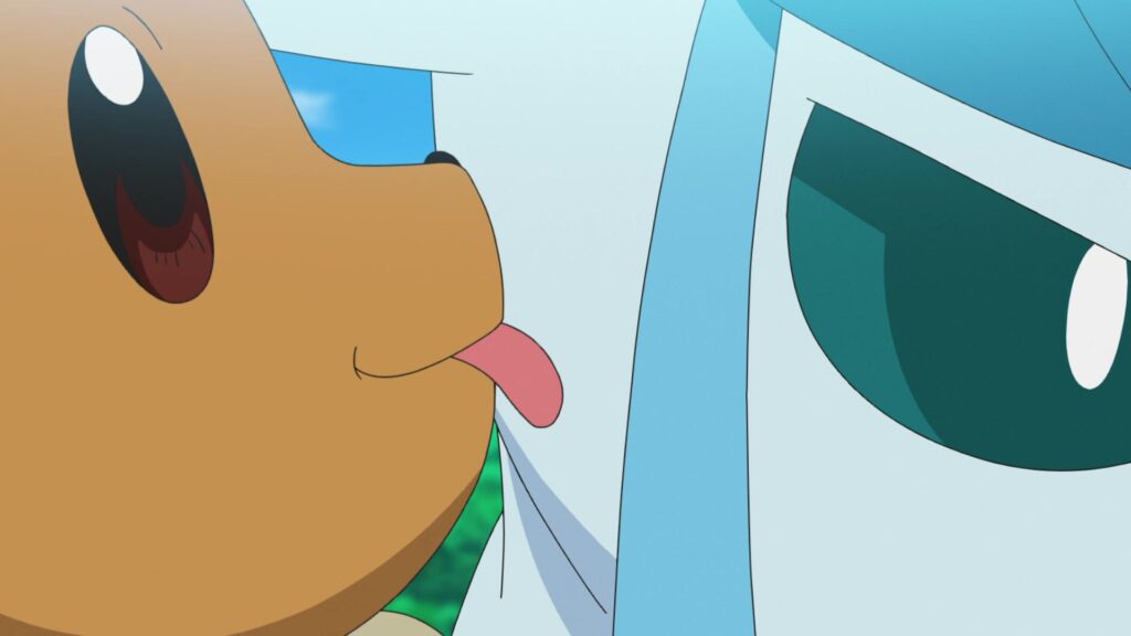 Episodio 87 Viajes Pokémon Eevee de Chloe y Glaceon de Regina