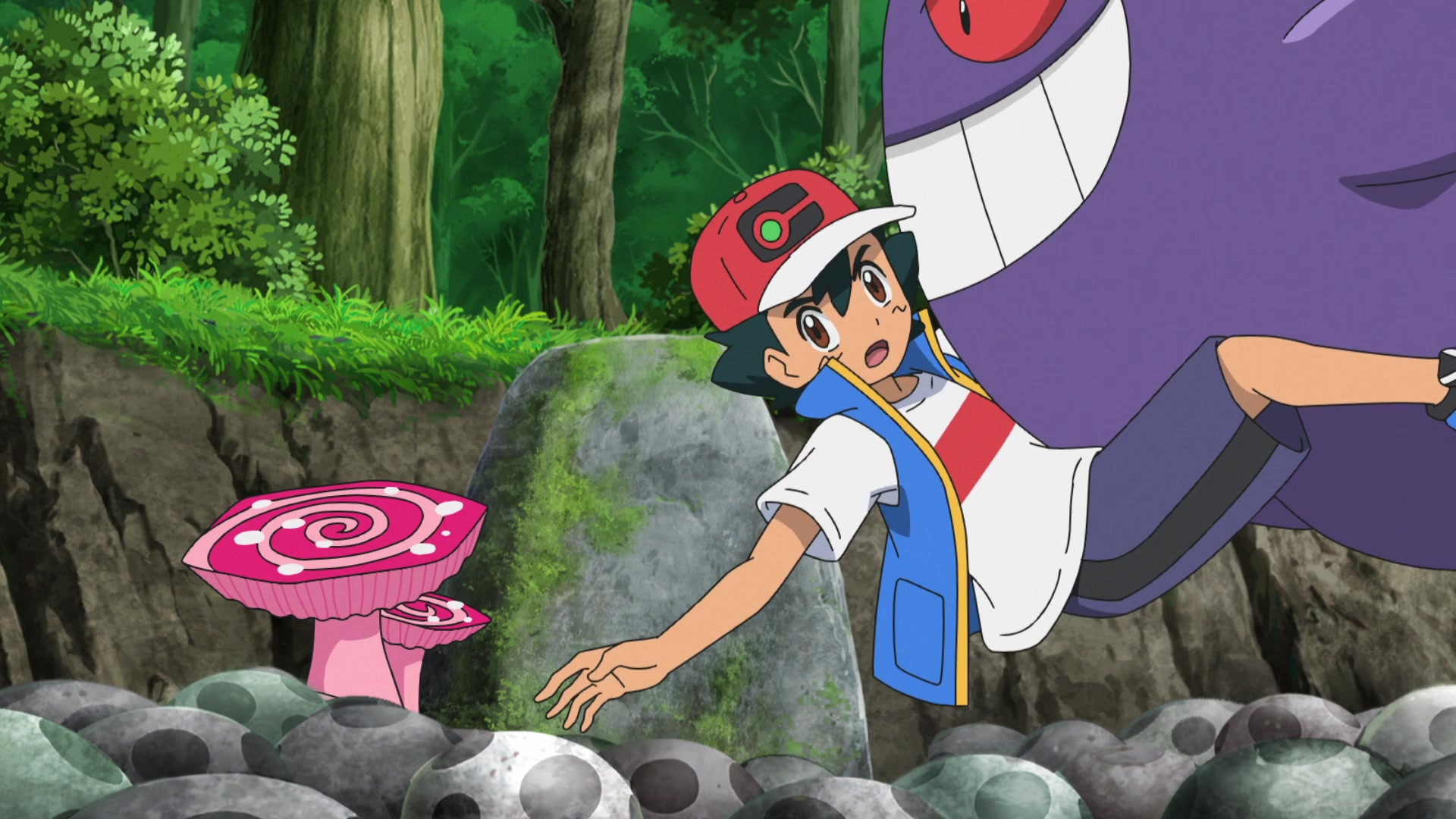 Episodio 92 Viajes Pokémon Ash, Gengar y las Maxisetas