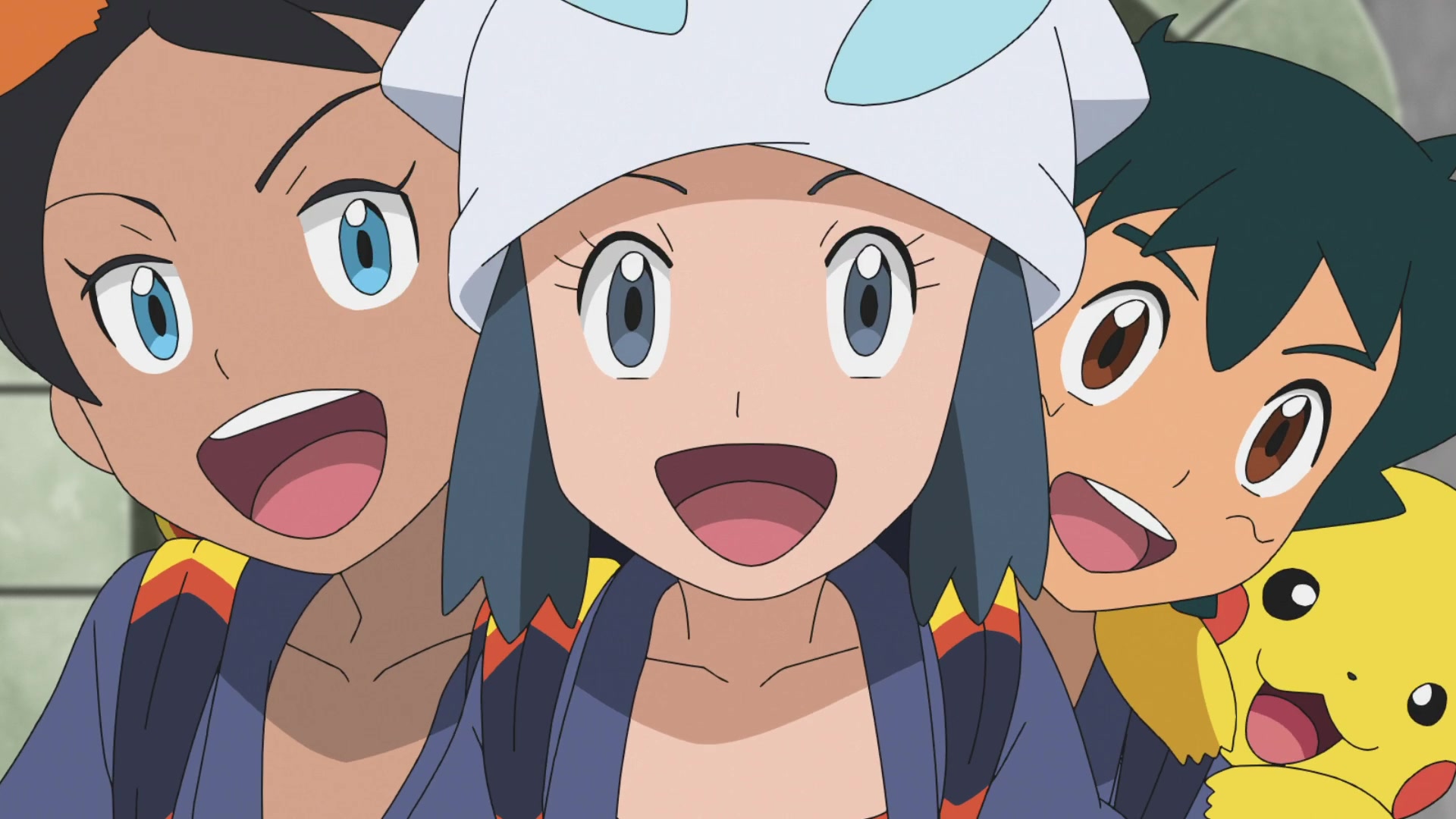 Pokémon: Las crónicas de Arceus (Netflix) Goh, Maya, Ash y Pikachu
