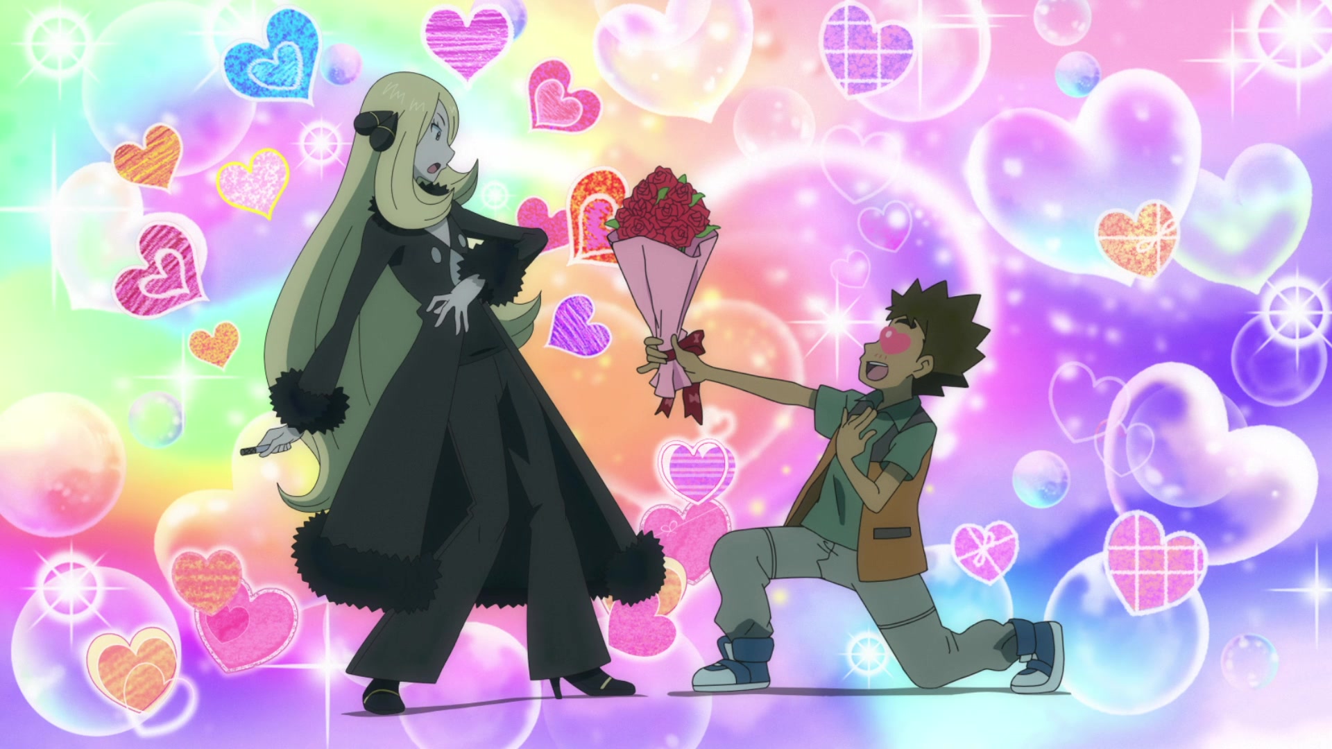 Episodio 4 Dios Arceus Brock le pide una cita a Cintia