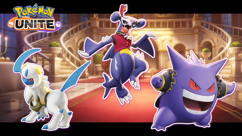 Luces de neón (Pokémon UNITE) Absol Divino, Garchomp Antifaz y Gengar Teatral