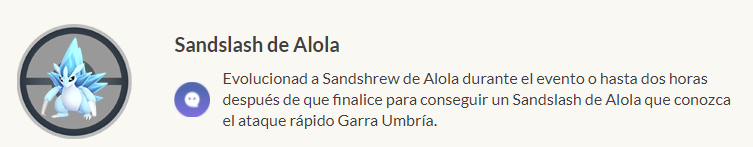 Pokémon GO: Sandshrew en el Día de la Comunidad! Garra Umbría de Sandslash de Alola